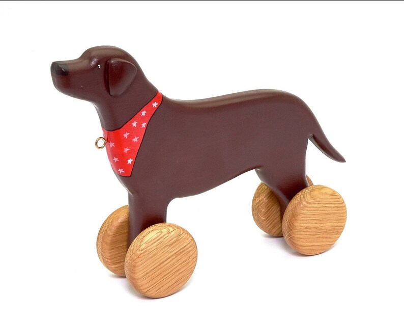 Wooden toys for kids Pull dog toy Yellow Labrador retriever Etsy