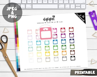 Weight Scale Stickers, Fitness stickers, Tracking stickers, Printable planner stickers, Planner icons, Functional Stickers, Cut file