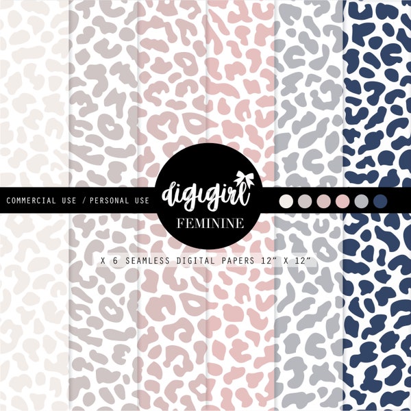 Leopard print digital papers Modern Animal print wallpapers Blush Nude Leopard prints animal patterns chic planner papers Beige Leopard