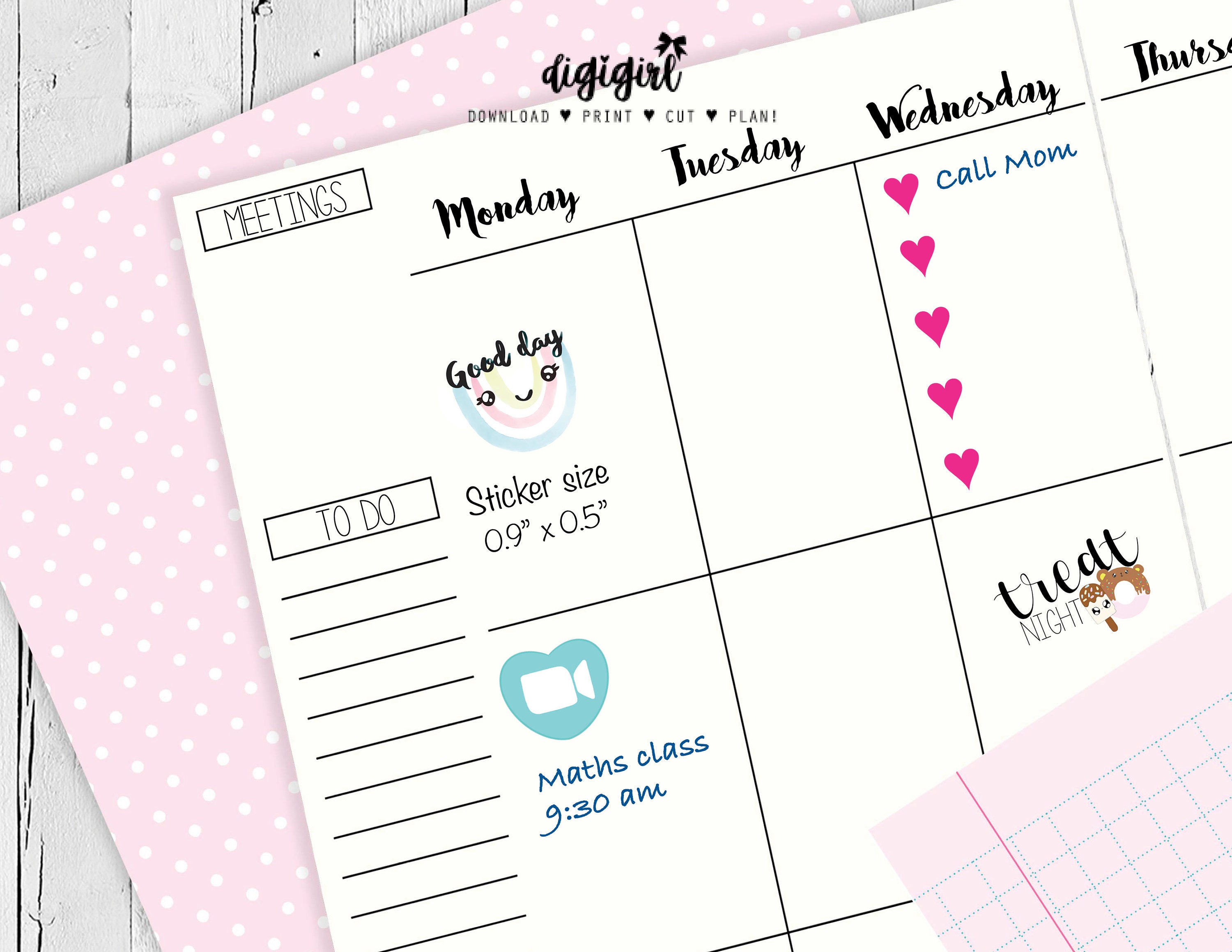 Mood Tracker PRINTABLE Stickers Good Day Weekly Daily Moods Wellness ...