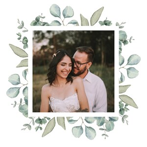Eucalyptus White Framed Photo Save the Date