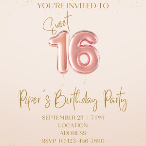 Sweet 16 Birthday Invitation