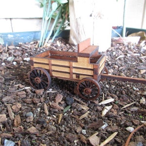 Miniature Buck Board Wagon 1:52 scale American West Little House on the Prairie Wagon