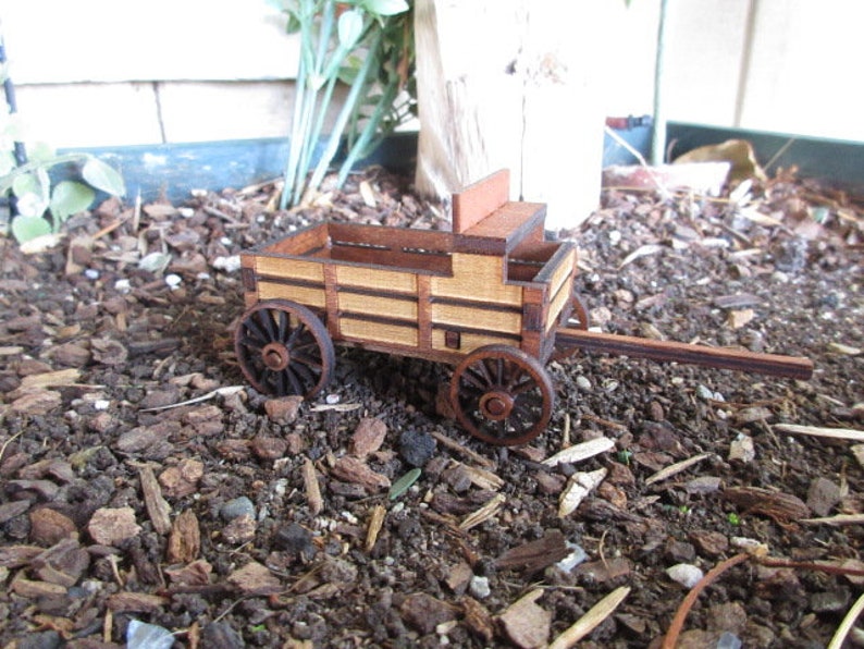 Miniature Buck Board Wagon 1:52 scale American West Little House on the Prairie Wagon image 1