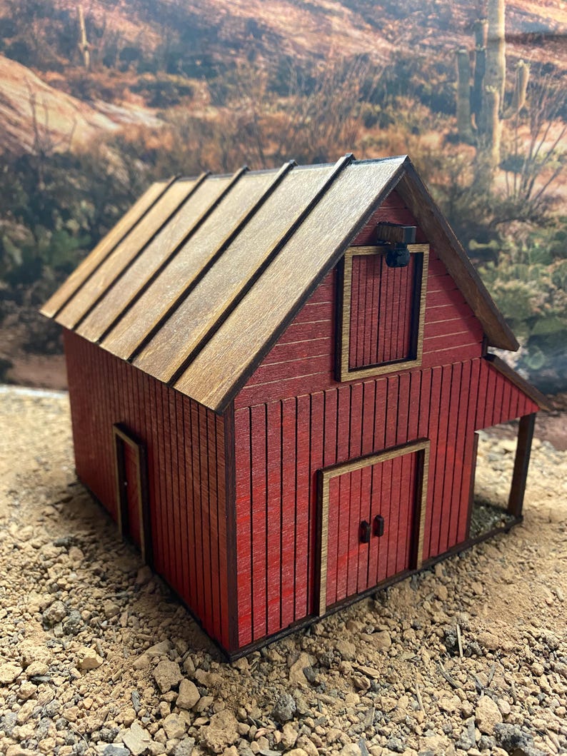 O Scale Old West Red Prairie Barn 1:43 Scale - Etsy