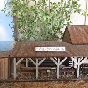 Little House on the Prairie miniature Hanson's Mill Walnut Grove, 1:52 scale western train exhibit decor