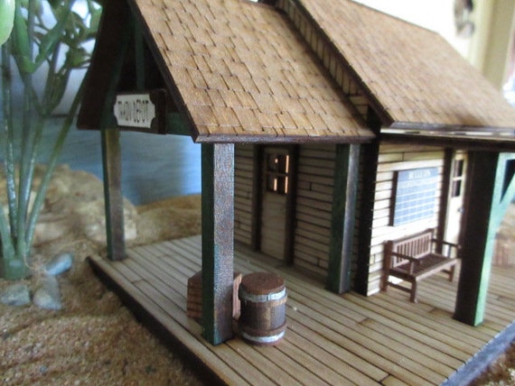 O Scale Old West Miniature Rustic Train Depot Building, Model Train Station  Exhibits Decor Accessories 1:43 Scale 