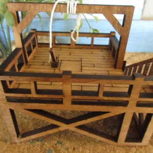 O Scale Miniature Old Western Gallows train decor accessories 1:43 scale image 7