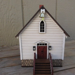 Little House on the Prairie miniature Schoolhouse/Church Walnut Grove, 1:52 scale western train exhibit decor