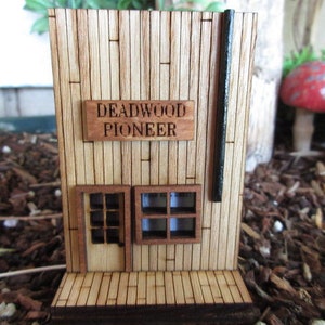 HO Scale Deadwood Pioneer and Telegraph, Old West Miniature Rustic Building, 1:87 train exhibit decor