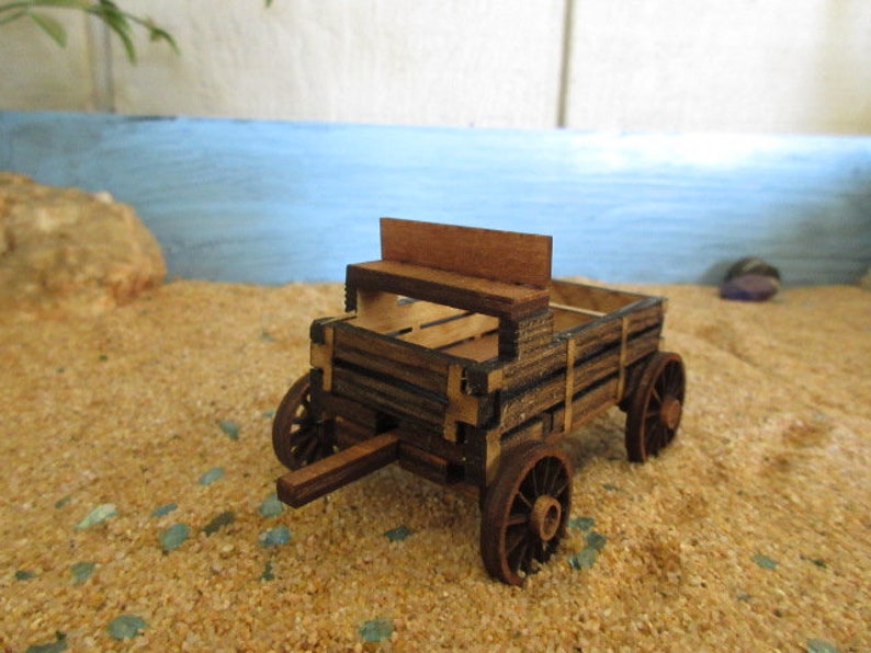 Miniature Buck Board Wagon 1:52 scale American West Little House on the Prairie Wagon image 5