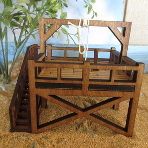 O Scale Miniature Old Western Gallows train decor accessories 1:43 scale image 1