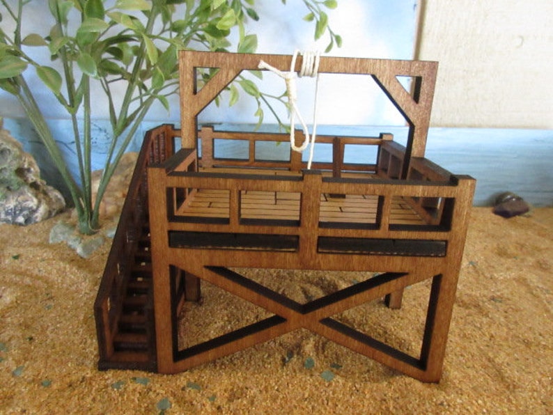 O Scale Miniature Old Western Gallows train decor accessories 1:43 scale image 1