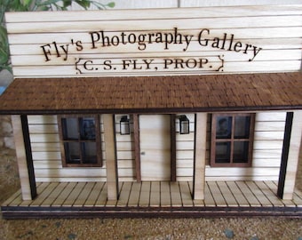 O Scale 1:43 Miniature Tombstone Territory CS Flys Photography Gallery Wyatt Earp, train exhibit