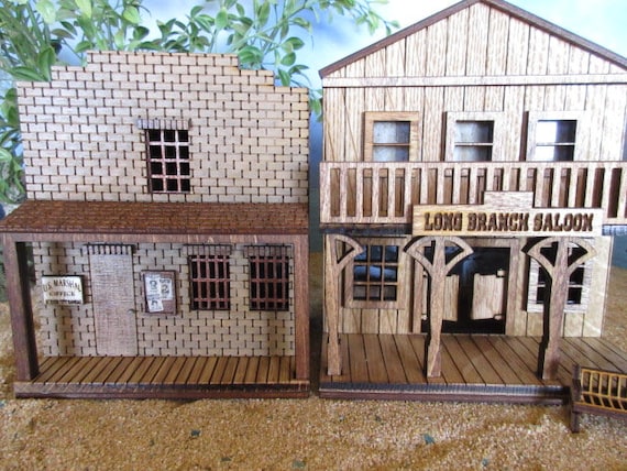 O Scale Miniature Gunsmoke Dodge City Marshal Office/jail Matt Dillon, 1:43  Scale Miniature American Western -  Finland