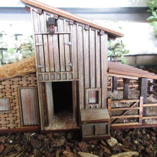 Little House on the Prairie miniature Ingalls barn 1:52 scale western train exhibit decor