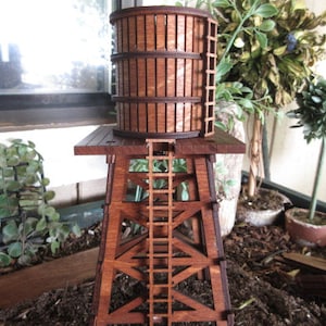 0 Scale Miniature Old West Wooden Water Tower, 1:43 model train, western setting