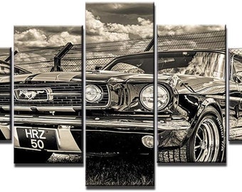 Cars468 Ford Mustang Dangerous Drive Canvas Art Ready to Hang Picture Print