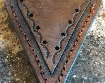 Tooled Triangular Coin Purse