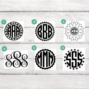 Monogram Decal Sticker - Personalized Monogram - Circle Monogram, Script Monogram - Water Bottle Decal, Laptop Sticker, Phone Sticker