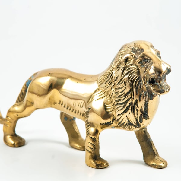 Brass Lion Figurine