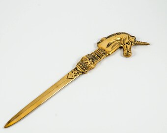 Brass Unicorn Letter Opener