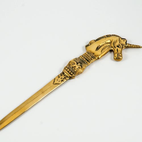 Brass Unicorn Letter Opener Etsy