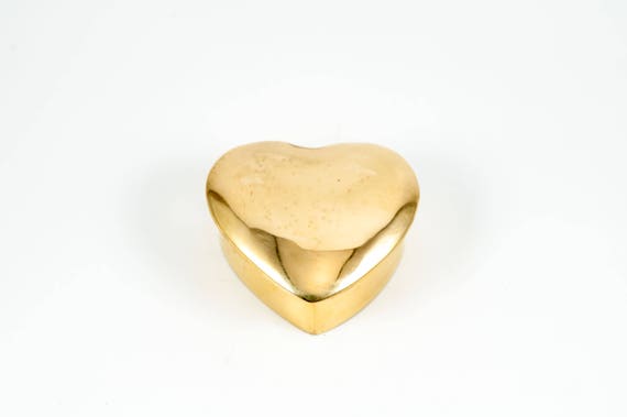 Brass Heart Shaped Jewelry Box, Brass Trinket - image 3