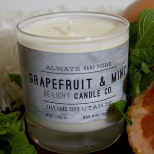 Grapefruit & Mint 100% Non GMO American Grown Soy Wax Made With Essential Oils image 3