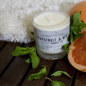 Grapefruit & Mint 100% Non GMO American Grown Soy Wax Made With Essential Oils image 1