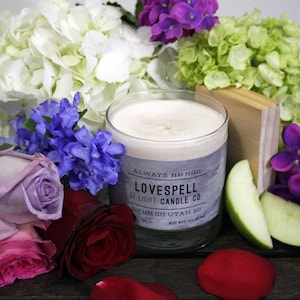 Love Spell Scented Candle Be:Light Candle Co 100% Soy Wax & Repurposed Glass