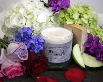 Love Spell Scented Candle Be:Light Candle Co 100% Soy Wax & Repurposed Glass