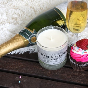 Cupcake & Champagne Scented Candle Be:Light Candle Co. 100% Soy Wax.Repurposed Glass.Supporting Suicide Prevention.Candles4ACause image 2