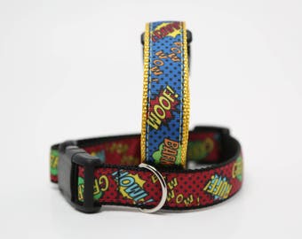 Super Hero Dog Collar 1 inch