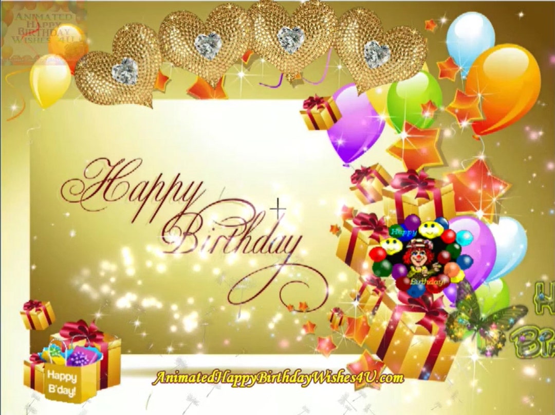 Happy Birthday Wishes Gif 58 & 61 Buy 1 Get 1 FREE - Etsy New Zealand