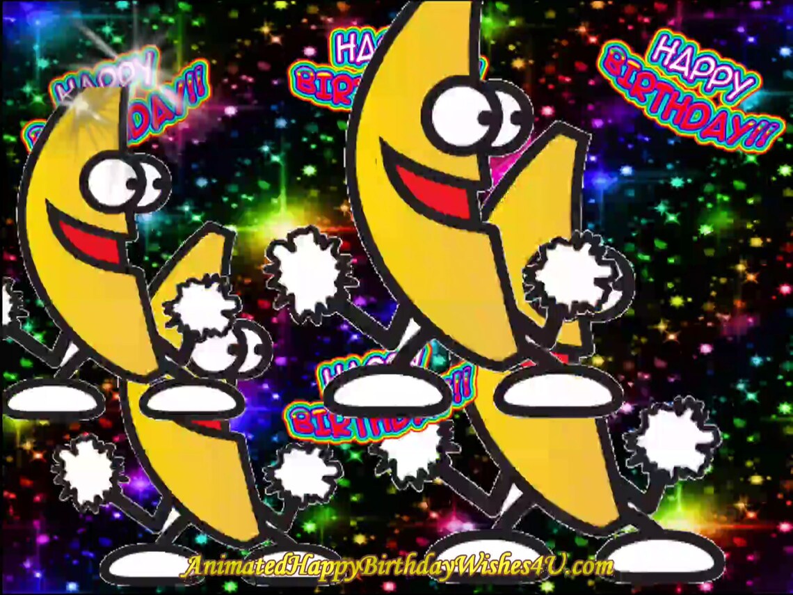 Banana Dance Happy Birthday Gifs 82 & 2 Buy 1 and Get 1 Free Etsy
