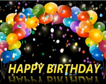 GIF met verjaardagsballonnen, geanimeerde felicitatie (digitale download)