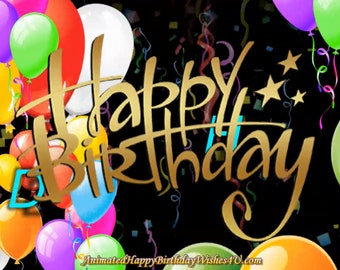 Happy Birthday Wishes Gif #151 Buy 1 Gif & Get 1 Free Gif. Happy Birthday video card, birthday cards, happy birthday.