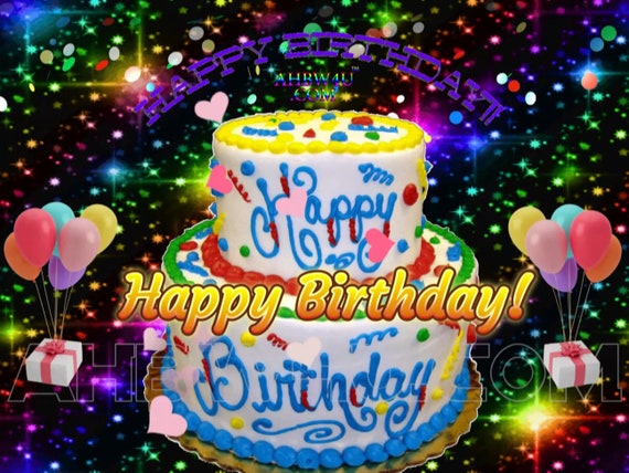 Gif For Happy Birthday  Birthday Cake and Balloons Gif @