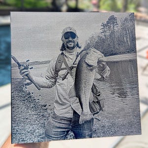 Custom Anodized Aluminum Photo Engraving: Laser Etched Metal Wall Art Sign