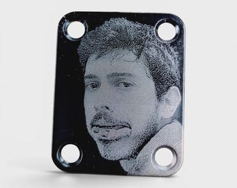 Individuell gravierte Gitarren-Halsplatte, personalisierte Synthesizer-Gitarren-Halsplatte, personalisiertes Geschenk