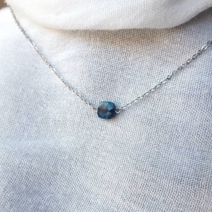 Apatite necklace Blue Apatite crystal necklace Apatite choker jewelry Bridesmaid gift Birthday gift Wedding gift Something blue Gift for her