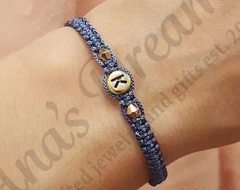 Personalized Initial Couple Bracelets, Braided Friendship Bracelet Set