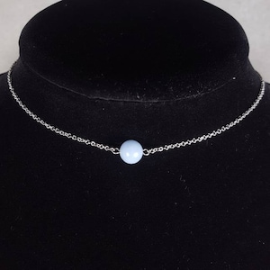 Angelite necklace Angelite jewelry Angelite choker necklace Angelite choker chain necklace for women Gift for her Gifts for best friend Gift