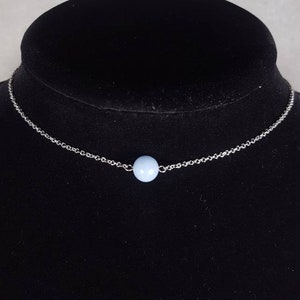 Angelite necklace Angelite jewelry Angelite choker necklace Angelite choker chain necklace for women Gift for her Gifts for best friend Gift