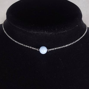 Angelite necklace Angelite jewelry Angelite choker necklace Angelite choker chain necklace for women Gift for her Gifts for best friend Gift