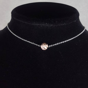 Rhodonite necklace -Pink Rhodonite gemstone necklace -Dainty Non tarnish necklace -Stainless steel chain stone necklace -Handmade jewelry
