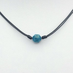 Apatite necklace Blue Apatite crystal necklace Apatite choker jewelry Something blue Gift for her Bridesmaid gift Birthday gift Wedding gift