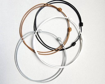 Waxed Cord Ankle Bracelet, Adjustable Beach Anklet