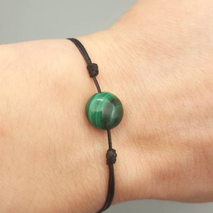 Malachite bracelet Malachite beaded bracelet Dainty bracelet Malachite jewelry Green gemstone bracelet Natural Malachite beaded bracelet